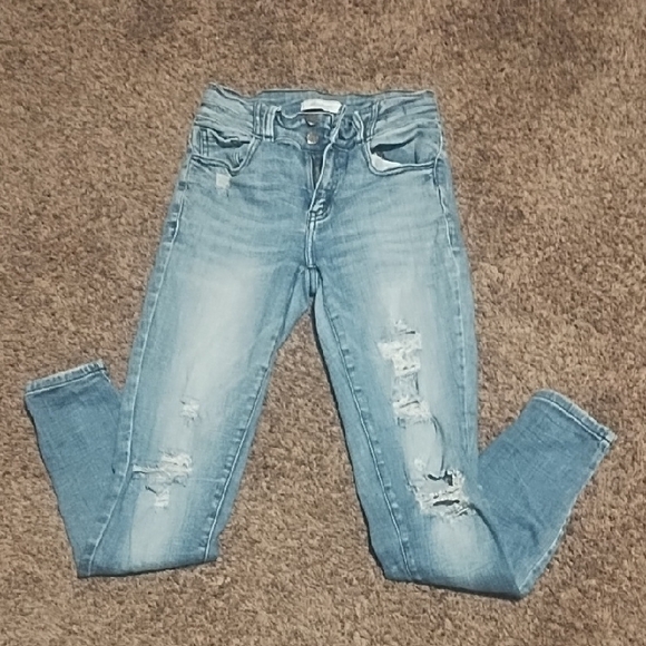 KanCan Denim - #2135 Stylish Blue Distressed Women Jeans Kan Cans Skinny Jeans